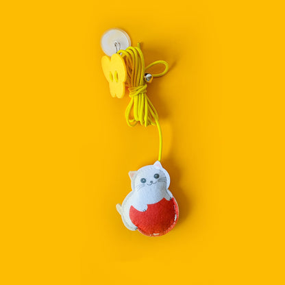 Door-hanging cat toy