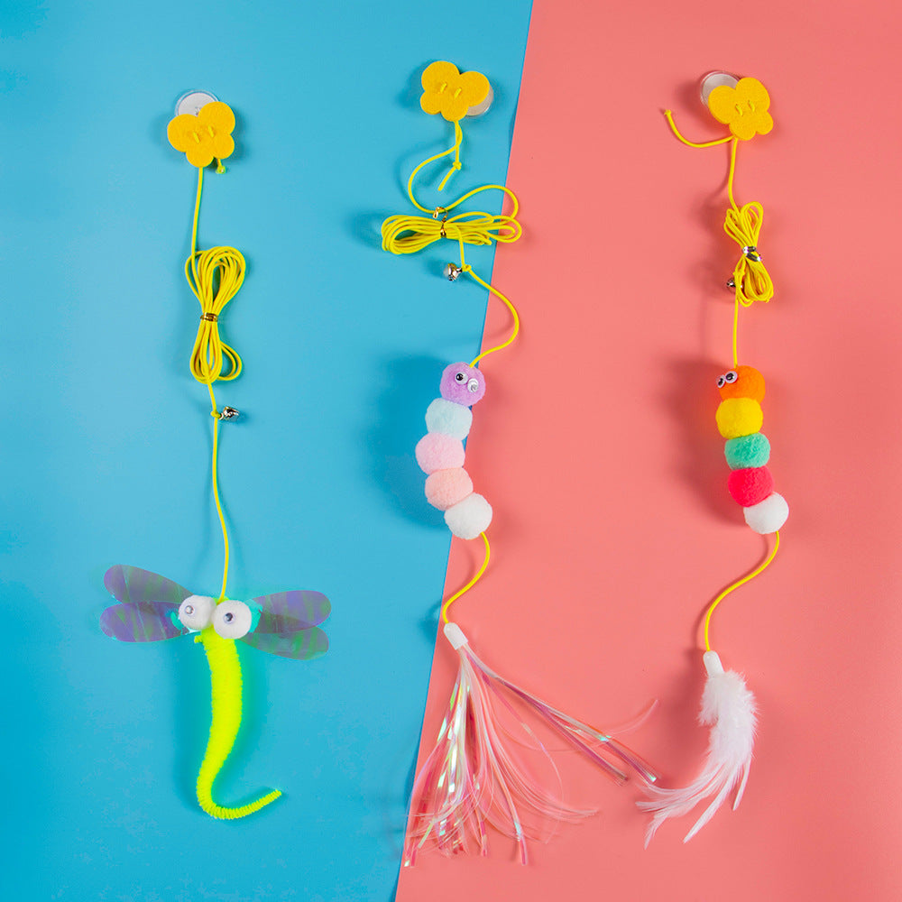 Door-hanging cat toy