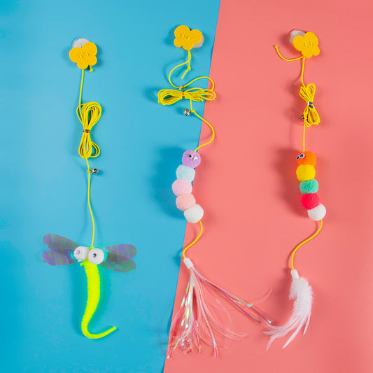 Door-hanging cat toy